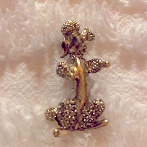 Gerry’s Jewelry Vintage Playful Poodle Brooch Pin Gold toned Signed EUC